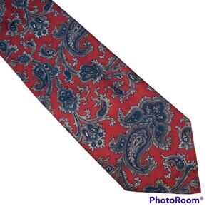 John Weitz red blue paisley tie